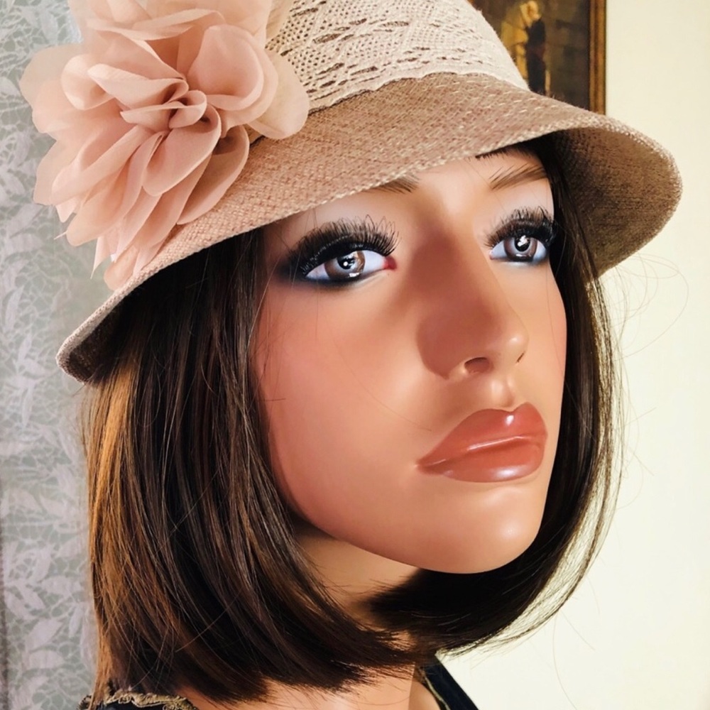 Tan Linen Hat by Angela & William M